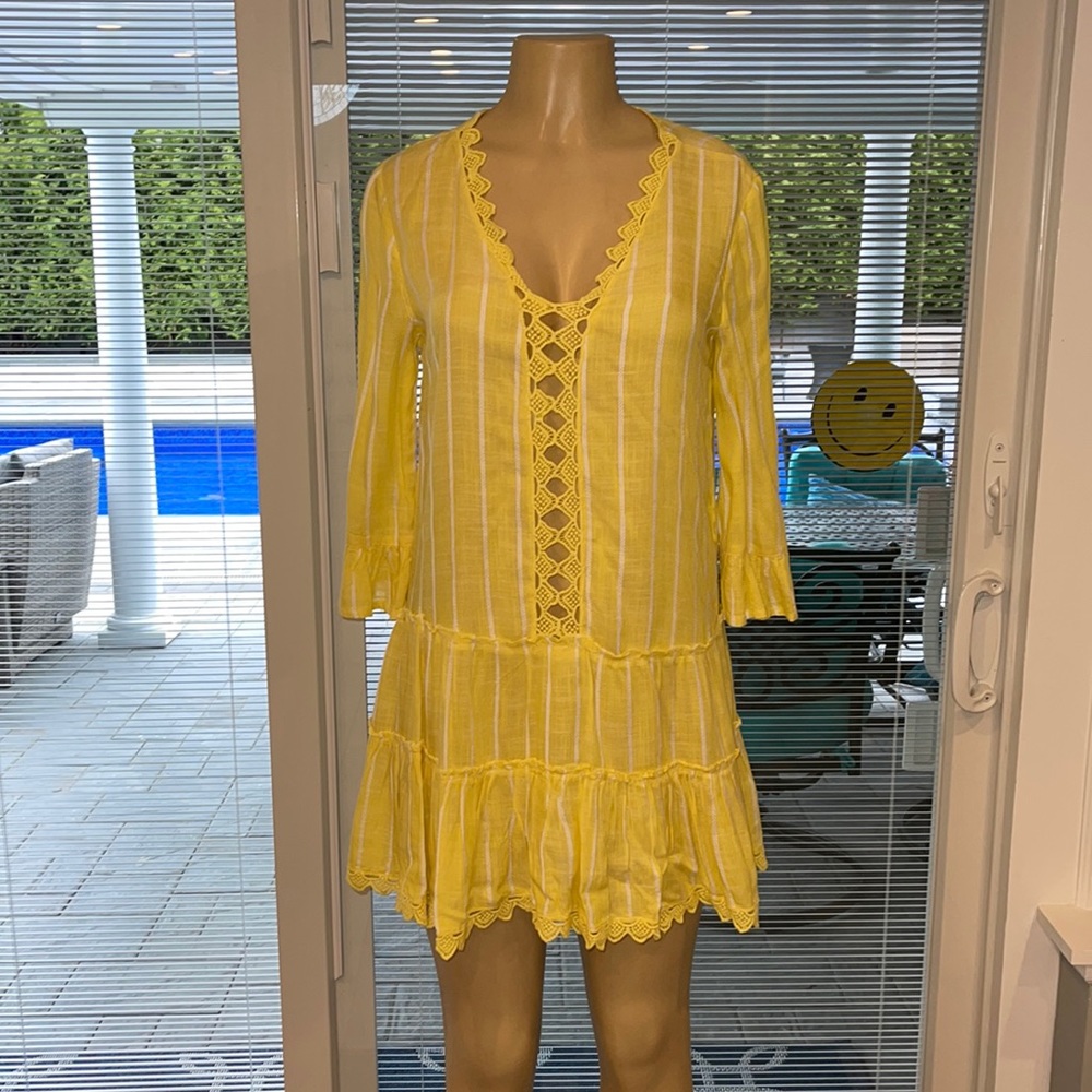 Blue Island coverup yellow new no tag XS